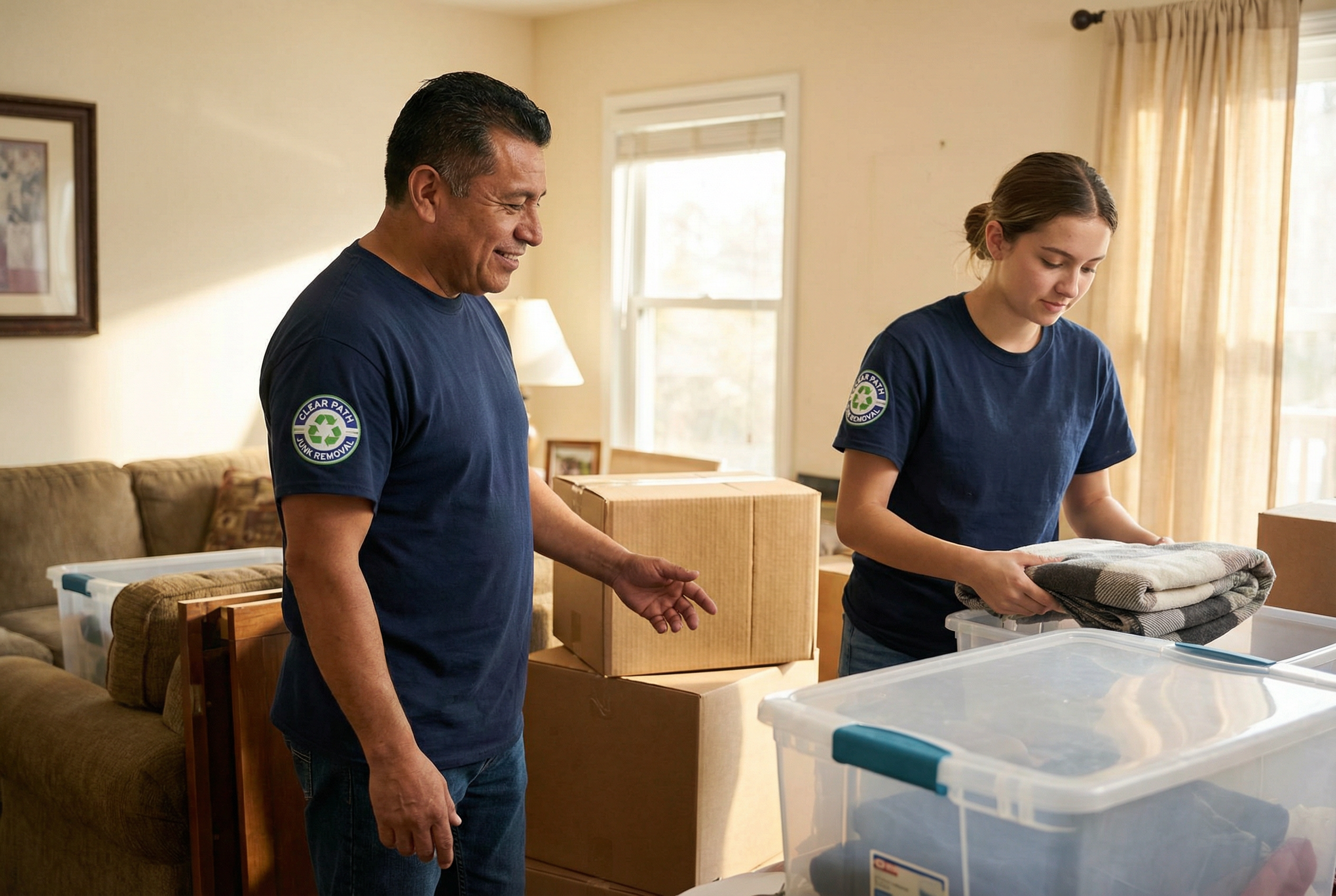 JunkVets team handling a compassionate estate cleanout in Palm Beach County, FL